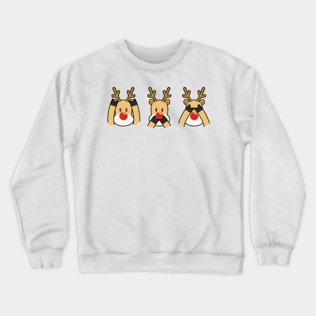 Three Wise Reindeer - Christmas - Rudolph Crewneck Sweatshirt by LuisP96